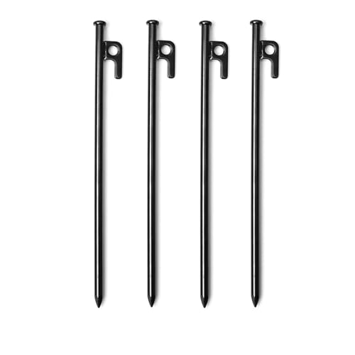 Heringe Zelt 4 stücke Heavy Duty Camping Stakes Geschmiedet Stahl Heringe Nagel for Garten Dessert Schneefeld EIS Grünland Baldachin Regen Plane(4pcs 30cm) von YXADGML