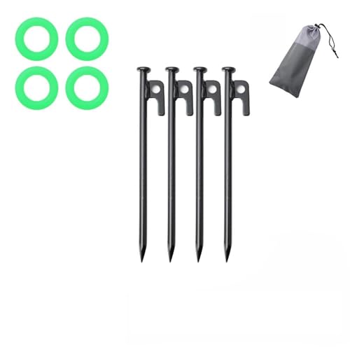 Heringe Zelt 4PCS 20/25/30/40cm Zelt Heringe Nägel Camping Zubehör Wohnmobil Wandern Outdoor Aluminium Strand schwarz Lange Baldachin Boden Nagel(Set 30cmx4) von YXADGML