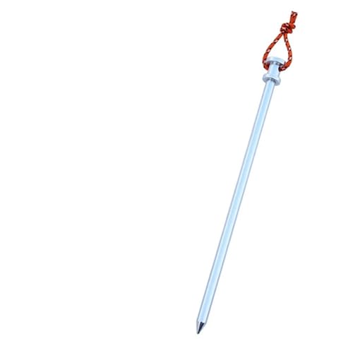 Heringe Zelt 6 Stücke 23 cm 9 Zoll Aluminium Baldachin Zelt Heringe Garten Stakes Boden Nagel Heavy Duty Mit Reflektierende Schnur for hängematte Camping(Silver) von YXADGML
