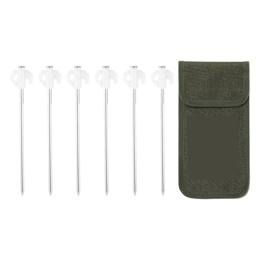 Heringe Zelt 6 stücke Camping Zelt Heringe Stahl Stakes 21CM Boden Nagel Outdoor Wandern Spike Hängematte Markise Baldachin Zelt Nägel von YXADGML