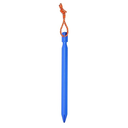 Heringe Zelt 6Pcs 23cm Aluminium Legierung Yard Baldachin Zelt Heringe Garten Stakes Boden Nagel Heavy Duty Mit Reflektierende Schnur Hängematte Camping(Blue 6Pc) von YXADGML