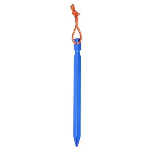 Heringe Zelt 6Pcs 23cm Aluminium Legierung Yard Baldachin Zelt Heringe Garten Stakes Boden Nagel Heavy Duty Mit Reflektierende Schnur Hängematte Camping(Blue 6Pc) von YXADGML