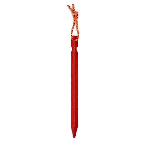 Heringe Zelt 6Pcs 23cm Aluminium Legierung Yard Baldachin Zelt Heringe Garten Stakes Boden Nagel Heavy Duty Mit Reflektierende Schnur Hängematte Camping(Red 6Pc) von YXADGML