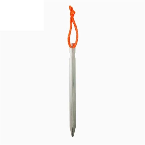 Heringe Zelt 6Pcs 23cm Aluminium Legierung Yard Baldachin Zelt Heringe Garten Stakes Boden Nagel Heavy Duty Mit Reflektierende Schnur Hängematte Camping(Silver 6Pc) von YXADGML