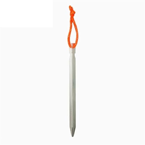 Heringe Zelt 6Pcs 23cm Aluminium Legierung Yard Baldachin Zelt Heringe Garten Stakes Boden Nagel Heavy Duty Mit Reflektierende Schnur Hängematte Camping(Silver 6Pc) von YXADGML