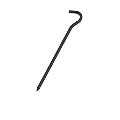 Heringe Zelt 9pc 18cm Aluminium Legierung Zelt Spikes Mit Haken Garten Stakes Erdspieße for Hängematte Camping Wind Seil Markise Baldachin(Black) von YXADGML