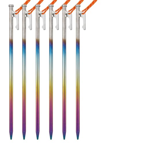 Heringe Zelt Baldachin-Zelthering aus Titanlegierung, verschleißfeste Outdoor-Camping-Zeltpfahlnägel, biegebeständig(8x240 6pcs) von YXADGML