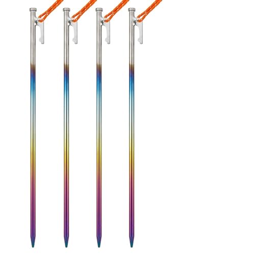 Heringe Zelt Baldachin-Zelthering aus Titanlegierung, verschleißfeste Outdoor-Camping-Zeltpfahlnägel, biegebeständig(8x300 4pcs) von YXADGML