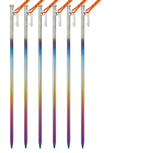 Heringe Zelt Baldachin-Zelthering aus Titanlegierung, verschleißfeste Outdoor-Camping-Zeltpfahlnägel, biegebeständig(8x300 6pcs) von YXADGML