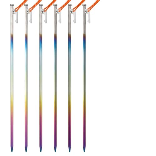Heringe Zelt Baldachin-Zelthering aus Titanlegierung, verschleißfeste Outdoor-Camping-Zeltpfahlnägel, biegebeständig(8x350 6pcs) von YXADGML