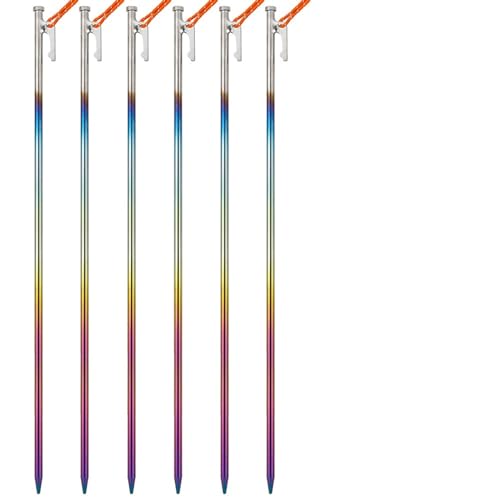 Heringe Zelt Baldachin-Zelthering aus Titanlegierung, verschleißfeste Outdoor-Camping-Zeltpfahlnägel, biegebeständig(8x400 6pcs) von YXADGML