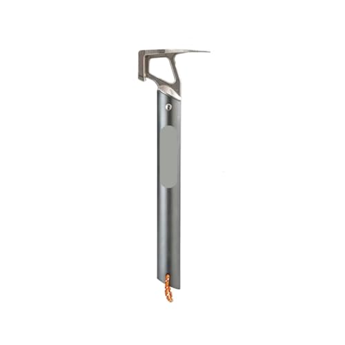Heringe Zelt Camping Hammer Edelstahl Kupfer Outdoor Zelt Hering Pfahl Mallet Mit Pfahl Puller Nagel Heber for Bergsteigen Wandern(002-Grey Hammer) von YXADGML