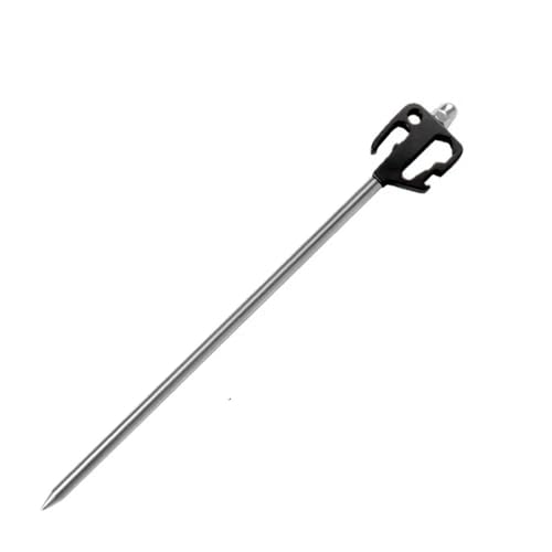 Heringe Zelt Outdoor-Camping-Zeltheringe, sechseckige Bodennägel mit großem, flachem, rundem Kopf, Schneestrand, Camping-Überdachungszelt-Zubehör(Black 40cm) von YXADGML