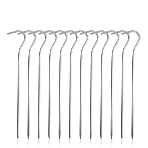Heringe Zelt Titan Zelt Heringe Camping Zelt Nägel Ultraleicht 20 cm/16,5 cm Zelt Heringe Tragbare Outdoor Baldachin Gras Hardware(Ti4003P 12pcs 16.5cm) von YXADGML