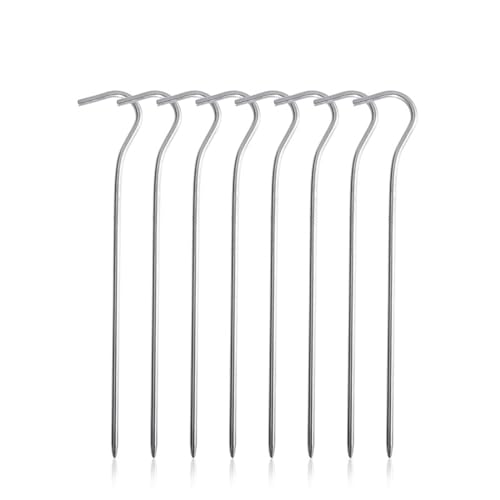 Heringe Zelt Titan Zelt Heringe Camping Zelt Nägel Ultraleicht 20 cm/16,5 cm Zelt Heringe Tragbare Outdoor Baldachin Gras Hardware(Ti4003P 8pcs 16.5cm) von YXADGML