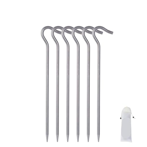 Heringe Zelt Titan Zelt Heringe Camping Zelt Nägel Ultraleicht 20 cm/16,5 cm Zelt Heringe Tragbare Outdoor Baldachin Gras Hardware(Ti4004P 6pcs 20cm) von YXADGML