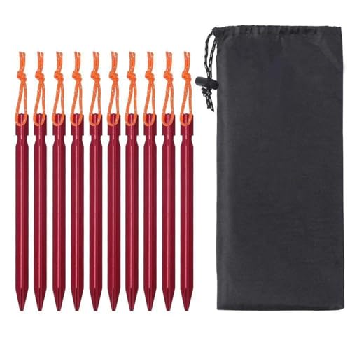 Heringe Zelt Zeltheringe, Heringe, Nägel, 18 cm Länge, Aluminiumlegierung, Baldachin-Bodennägel, 10 Stück/Set, Camping-Gadgets, Ausrüstungszubehör von YXADGML