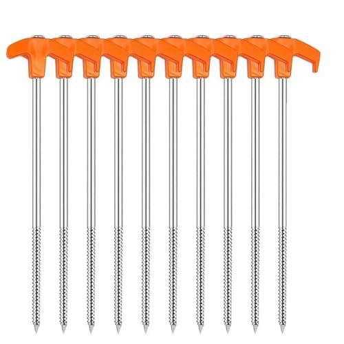 Heringe Zelt Zeltpfähle, robust, 10 Stück, Bodennagelstifte, Metall-Hofpfähle, Nagelspikes for Familien, Camping, Terrassenüberdachungen(7300mm) von YXADGML