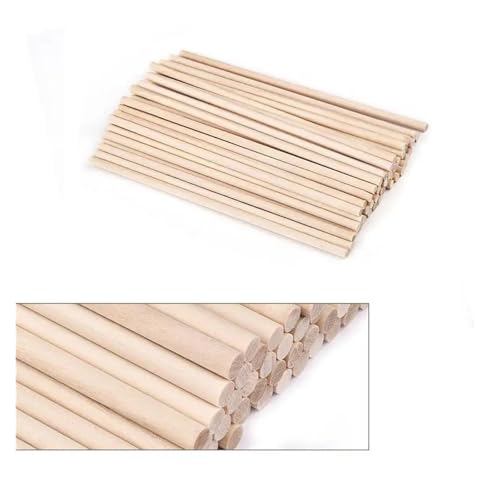 Holzstäbchen Zum Basteln 3–14 mm runde Holzstäbe for DIY Holzhandwerk Zahnrad-Sticks Pegs Sticks Herstellung von Kuchen Dübel(3x300mm-50pcs) von YXADGML