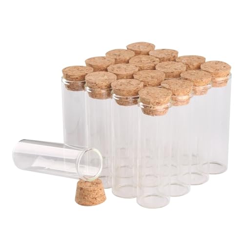 Reagenzgläser 12 Stück/Los Durchmesser 25 Millimeter 30 ml 40 ml 50 ml 60 ml Glas-Reagenzgläser mit Korkstopfen Wunschflaschen for Kunst-DIY-Handwerk(50ml) von YXADGML