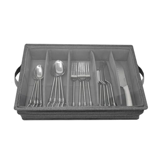 YXADGML Besteck Organizer Aufbewahrung von Besteck und Utensilien, Aufbewahrungsbox for Besteck mit Verstellbarer Trennwand, Besteckkasten mit 5 Fächern YXADGML Besteck Organizer Aufbewahrung von Besteck und Utensilien, Aufbewahrungsbox for Besteck mit Verstellbarer Trennwand, Besteckkasten mit 5 Fächern von YXADGML