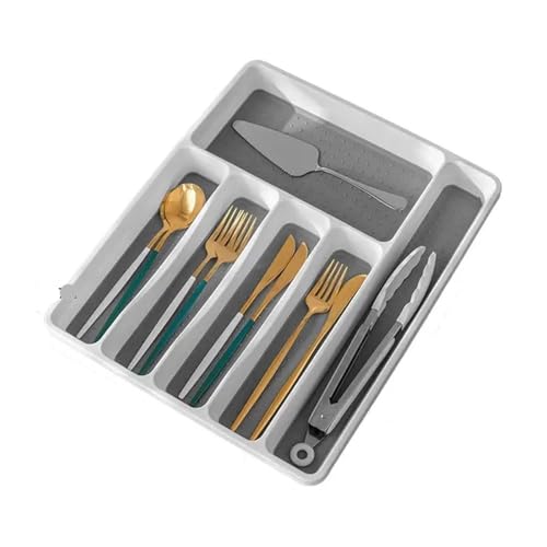 YXADGML Besteck Organizer Besteck-Aufbewahrungskoffer, Küchenschrank, Besteck-Aufbewahrungsbox, Besteck-Tablett for Schubladenteiler, Schubladenbox, Geschirr-Organizer(Style2) von YXADGML