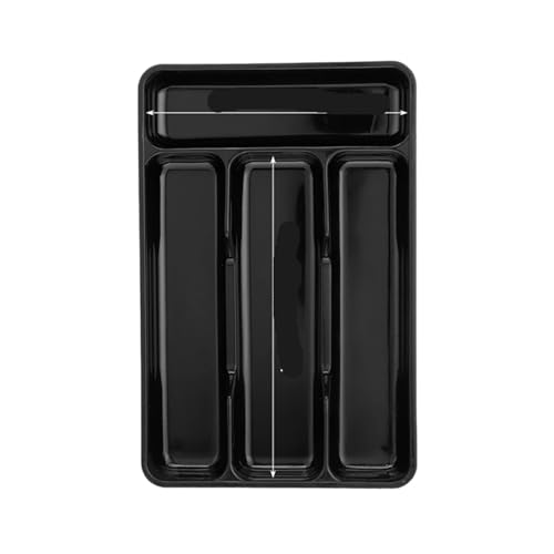 YXADGML Besteck Organizer Besteck-Organizer-Box, Trennung, Aufbewahrungsbox, Geschirr, Schubladen-Organizer, PP, Küchenlöffel, Messer, Besteckkastenhalter(Black) von YXADGML