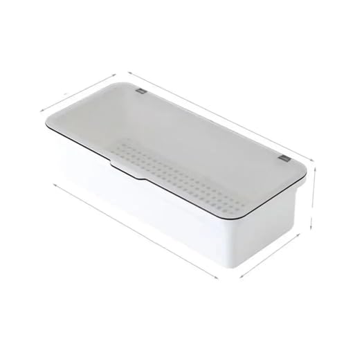 YXADGML Besteck Organizer Besteckablagehalter Geschirr-Organizer Löffel Gabel Aufbewahrungsbox Kunststoffbehälter Besteckständer mit Deckel und Abtropffläche(White) von YXADGML