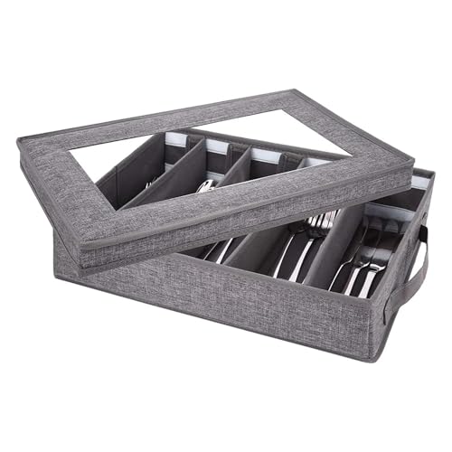 YXADGML Besteck Organizer Besteckkoffer mit 5 Fächern und abnehmbarem Deckel mit Tragegriffen Besteckutensilien-Aufbewahrungsbox for Löffel Büro YXADGML Besteck Organizer Besteckkoffer mit 5 Fächern und abnehmbarem Deckel mit Tragegriffen Besteckutensilien-Aufbewahrungsbox for Löffel Büro von YXADGML
