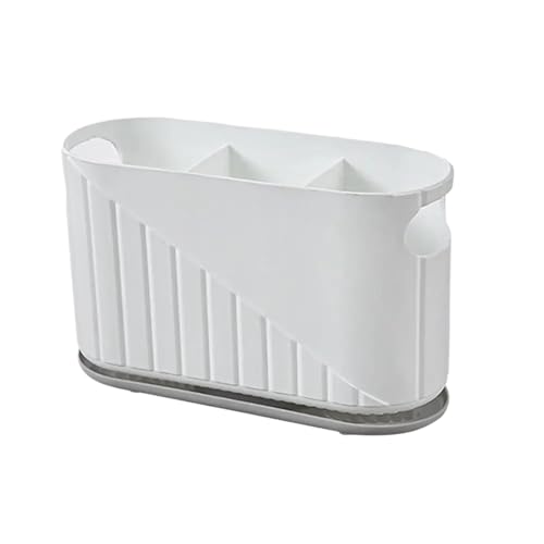 YXADGML Besteck Organizer Küchenutensilienständer, Besteckabtropfgestell, Besteckständer mit großer Kapazität, Lagerregal, Besteckeimer, Besteckaufbewahrung(White) von YXADGML
