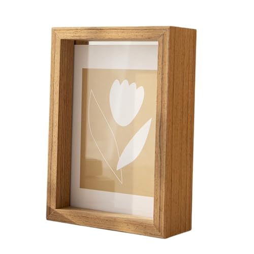 YXADGML Bilderrahmen Zum Befüllen Transparenter Massivholz-Präsentationsrahmen, doppelseitiger Glas-Musterrahmen, Bilderrahmen, Schattenbox-Rahmen, Fotorahmen(Color04,15.2x15.2cm 6inch) von YXADGML