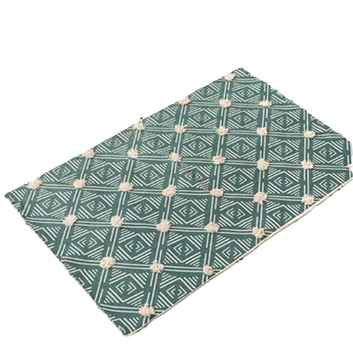 YXADGML Webteppich Handgewebte Vintage-Teppiche aus Baumwolle und Leinen mit Fransen, geometrische Fußmatten, Schlafzimmerteppiche, dekorative Teppiche, Flächenteppiche(Style1) von YXADGML