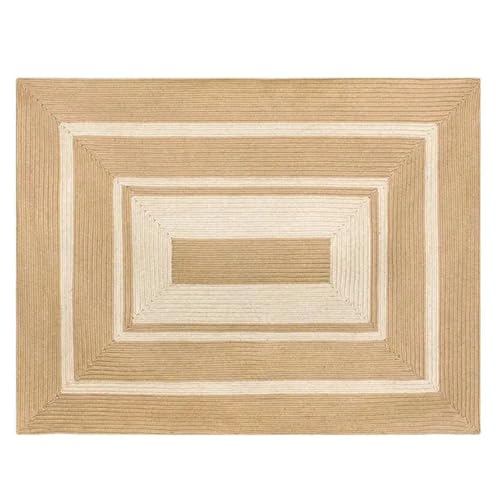 YXADGML Webteppich Handgewebter Teppich im minimalistischen Stil, Wohnzimmer, Jute, rund, Moderne Teppichmatte, rustikaler Look, Heimdekoration(B 90cmx150cm) von YXADGML