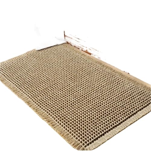 YXADGML Webteppich Saugfähiger Teppich aus Polyestermischung, rutschfeste Badematte, maschinenwaschbare Badezimmermatte mit Quasten(Brown,50x80cm) von YXADGML
