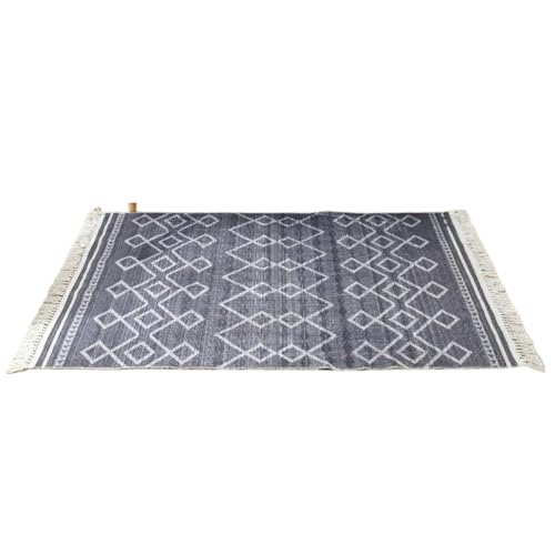 YXADGML Webteppich Teppich for Wohnzimmer Baumwolle Leinen handgewebt Schlafzimmer Teppich Quaste Bodenmatte Gebet Tatami-Matte(50x160cm,Style3) von YXADGML