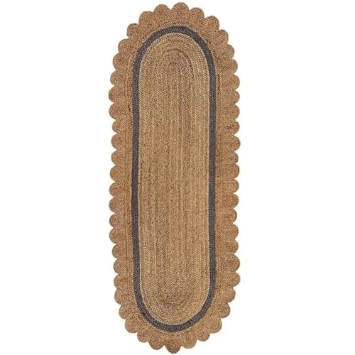 YXADGML Webteppich Teppiche Ovale gewebte Teppiche Jute Rustikaler moderner Wohnzimmerteppich(60x90cm) von YXADGML