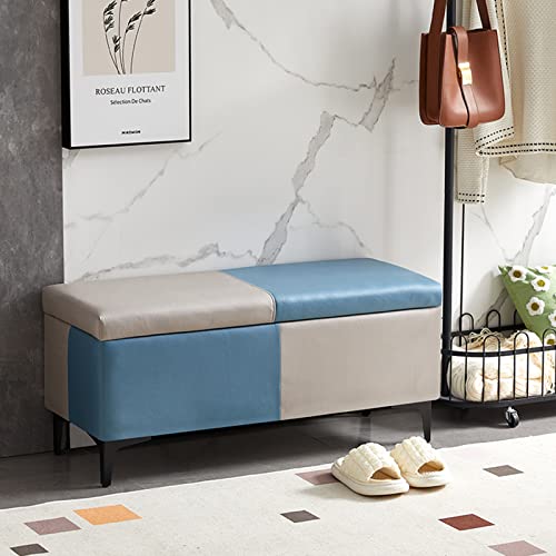 Modische Sitzbank aus Kunstleder mit stabilen Metallbeinen – perfekte Aufbewahrungslösung und gepolsterte Sitze für Wohnzimmer, Schlafzimmer und Korridore – Wechseln Sie Schuhe und halten Sie von YXBDD
