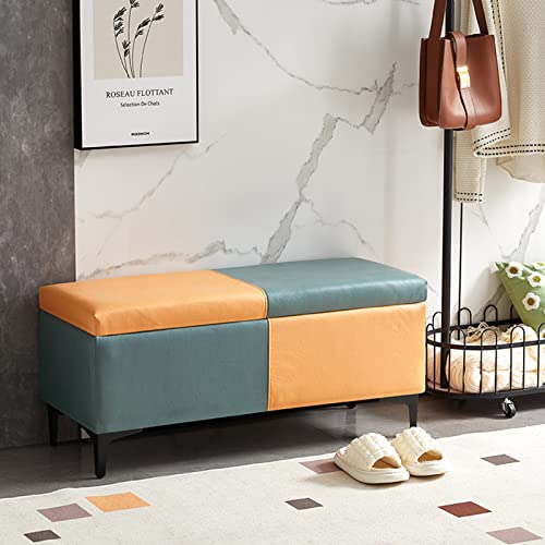 Modische Sitzbank aus Kunstleder mit stabilen Metallbeinen – perfekte Aufbewahrungslösung und gepolsterte Sitze für Wohnzimmer, Schlafzimmer und Korridore – Wechseln Sie Schuhe und halten Sie von YXBDD