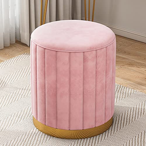 Ottomane Fußstütze aus Samt in Beige – Moderner runder gepolsterter Fußhocker, perfekt für Wohnzimmer oder Schlafzimmer – kleiner Ottomane Hocker Ottomane Fußstütze aus Samt in Beige – Moderner runder gepolsterter Fußhocker, perfekt für Wohnzimmer oder Schlafzimmer – kleiner Ottomane Hocker von YXBDD