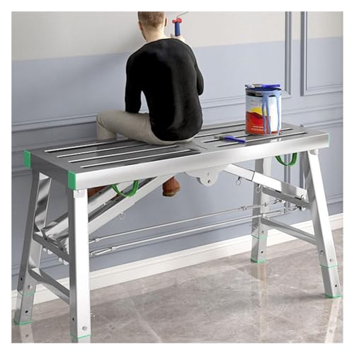 YXCMD Work Platform Step Ladder with 400 Kg Capacity,Adjustable Folding Work Platform with Portable Handle, Multifunctional and Portable Scaffolding Ladder for Easy Storage(140cm/4.5ft) von YXCMD