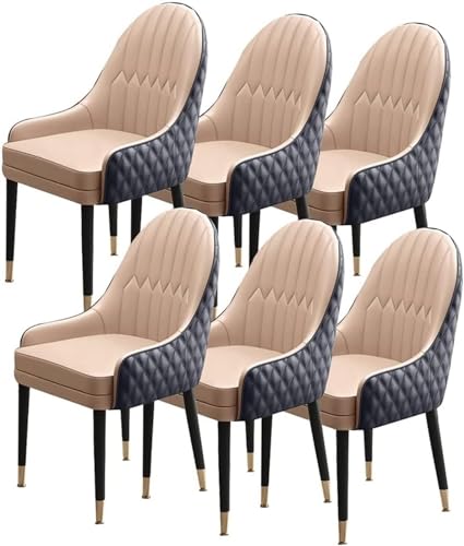 YXCUIDP Esszimmerstühle Im 6er-Set Moderne Sessel Mit Akzent Küchenstuhl Mit Holzbeinen Weich Gepolsterter Sitz Aus Mikrofaserleder (Color : N, Size : One Size) von YXCUIDP