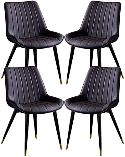 YXCUIDP Home Esszimmerstühle 4er-Set Beistellstuhl Aus Kunstleder Aus PU-Leder Wohnzimmer-Lounge-Stühle Mit Akzent (Color : Camel) von YXCUIDP