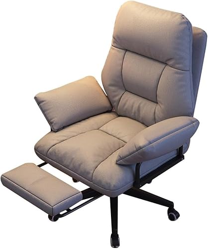 YXCUIDP Home-Office-Stuhl Schreibtischstuhl mit Rollen Arbeitsstühle Computerstuhl Ergonomischer Höhenverstellbarer Drehbarer Rollender Schminkstuhl (Color : Gray A, Size : with footrest) von YXCUIDP