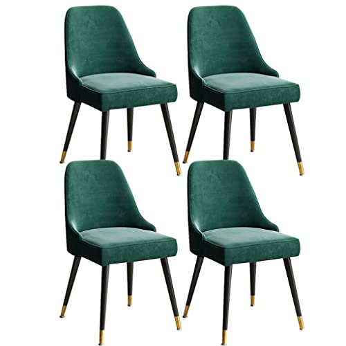 YXCUIDP Küche Esszimmer Möbel Stühle Esszimmerstühle 4er-Set Moderner Samt-Küchenstuhl Gepolsterte Akzent-Freizeit-Beistellstühle Mit Metallbeinen für Wohnzimmer Schlafzimmer Küche (Color : Green, S von YXCUIDP