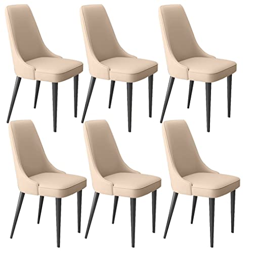 YXCUIDP Küchen-Esszimmer-Möbelstühle, Esszimmerstuhl-Set, modernes Latex-Pad, Esszimmerstühle mit weichem Mikrofaser-Leder und Metallbeinen, Seitenstühle für Wohnzimmer (Farbe: Beige von YXCUIDP