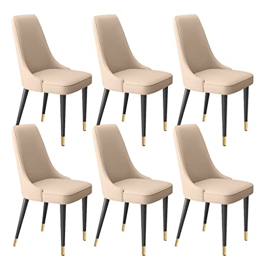 YXCUIDP Küchen-Esszimmer-Möbelstühle, Esszimmerstuhl-Set, modernes Latex-Pad, Esszimmerstühle mit weichem Mikrofaser-Leder und Metallbeinen, Seitenstühle für Wohnzimmer (Farbe: Beige von YXCUIDP