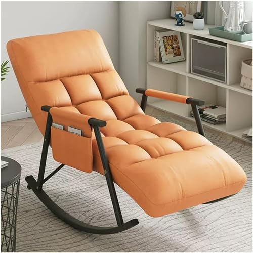 YXCUIDP Schaukelstuhl Rocker-Liegestuhl Lounge-Stuhl for Kinderzimmer Moderner Sessel Bequemer Lounge-Beistellstuhl mit Hoher Rückenlehne for Wohnzimmer (Color : Orange) von YXCUIDP