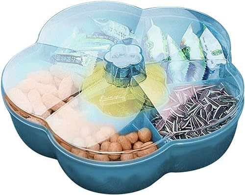 YXCUIDP Snackbox, Blumenförmiges Snacktablett Snackbox mit Deckel für Trockenfrüchte, Nussbonbons, Trockenobst-Nahrungsmittelbehälter für Zuhause, Party, Hochzeit, Dekoration, A von YXCUIDP