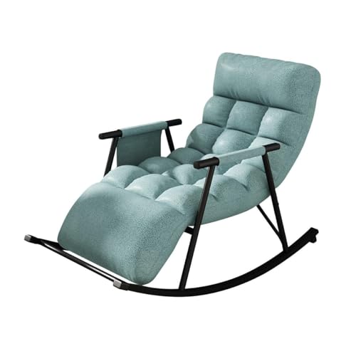 YXCUIDP Wohnzimmer-Schlafzimmer-Liegestuhl Moderner Glider-Schaukelstuhl Lounge-Sofa-Stuhl, Sessel Mit Seitentaschen, Liege- Oder Schlafstuhl (Color : Blue B) von YXCUIDP