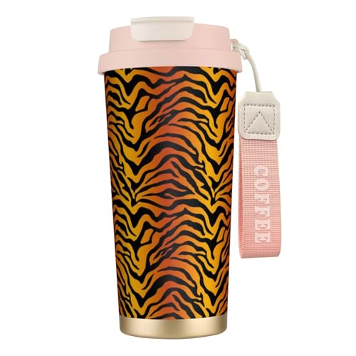 YXDVPALNE Tiger-Drucke,316 Edelstahl-Kaffeebecher mit Umhängeband, isolierter Becher, Reisebecher fürs Auto, 500 ml YXDVPALNE Tiger-Drucke,316 Edelstahl-Kaffeebecher mit Umhängeband, isolierter Becher, Reisebecher fürs Auto, 500 ml von YXDVPALNE